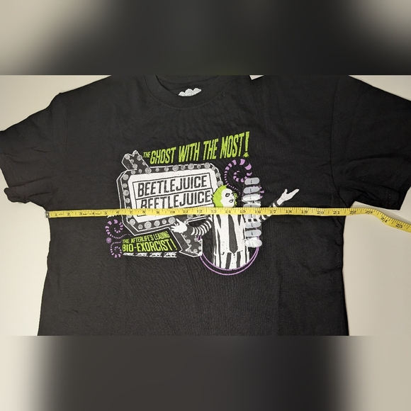 NWT Mens Large Beetlejuice Black T-shirt Short Sleeve 'The Ghost With the Most' - Picture 6 of 7
